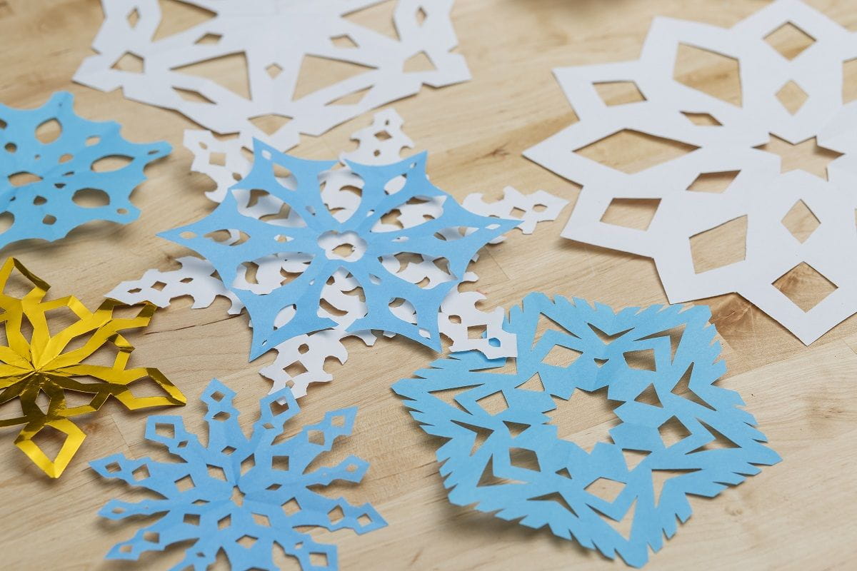 snowflake cut outs, winter craft